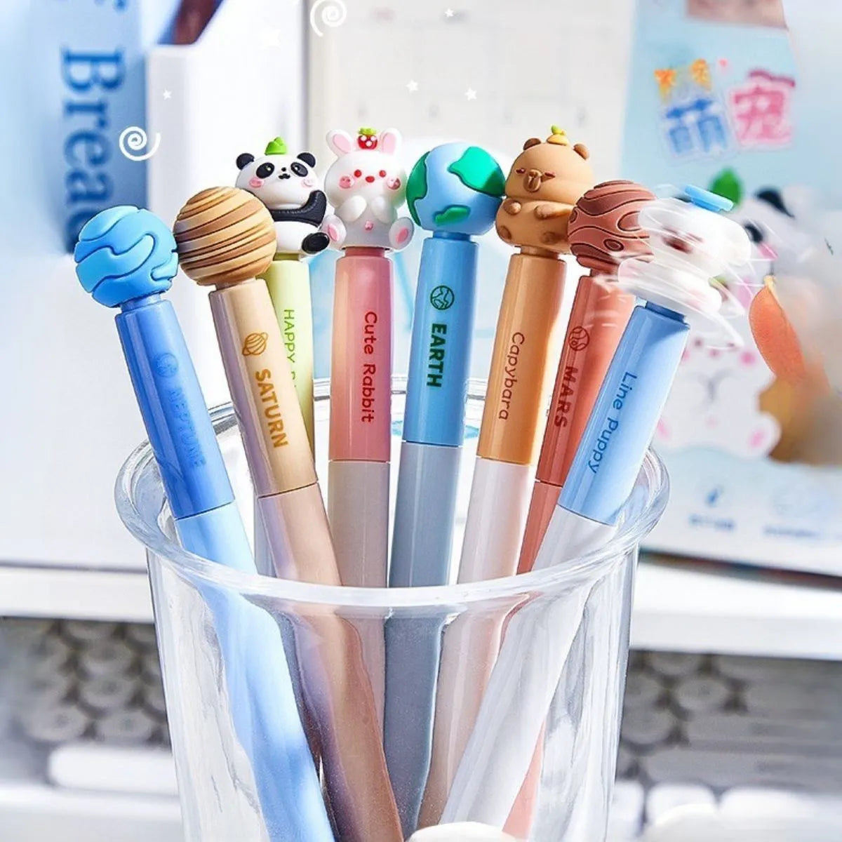 Planet and Animal Design Spinner Pens - Tinyminymo