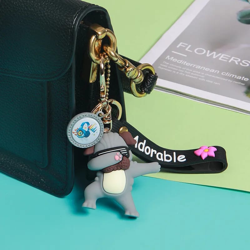 Adorable Dog and Unicorn Dab 3D Keychain