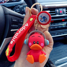 Load image into Gallery viewer, Adorable Duck with Headphone 3D Keychain - Tinyminymo