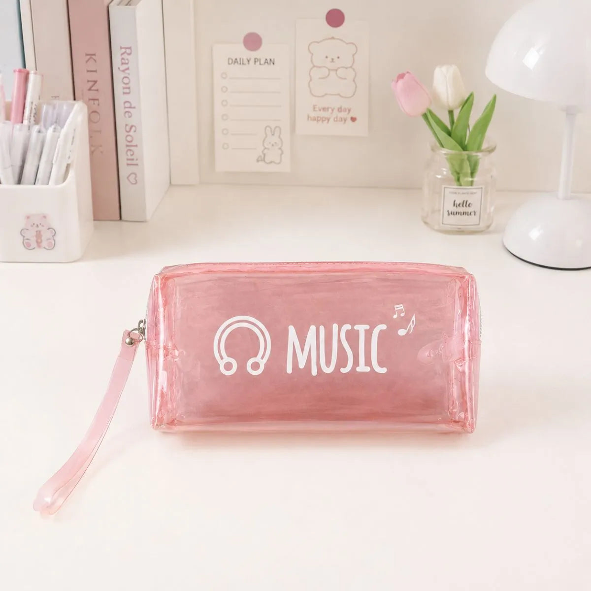 Transparent Pencil Pouch in Music Design - Tinyminymo
