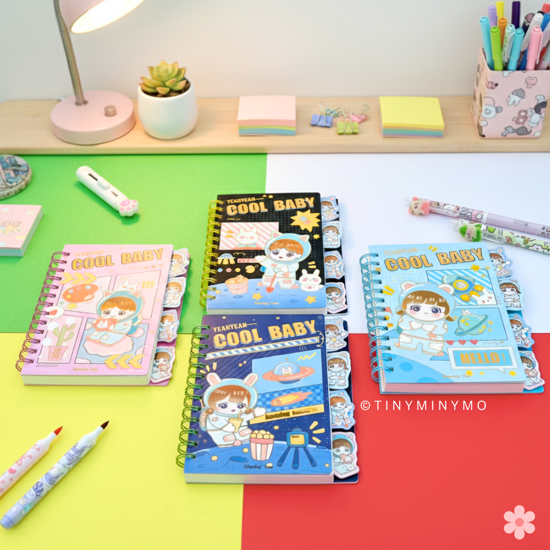 4 Design of Astronaut Spiral Notebook - Tinyminymo