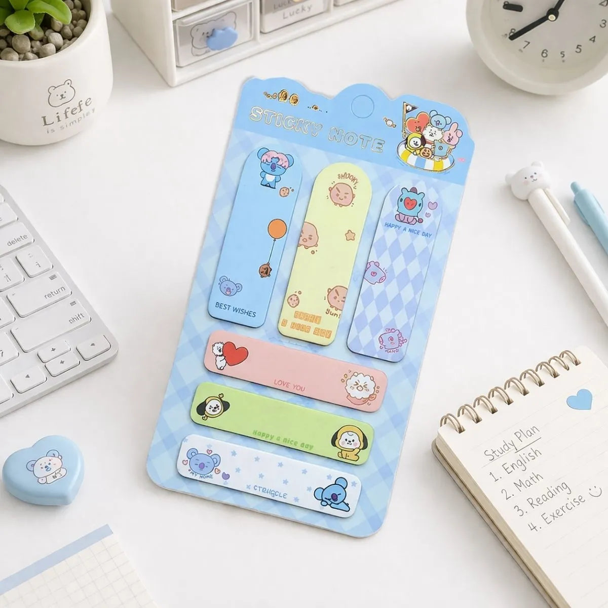 Blue Color of BT21 Sticky Notes - Tinyminymo