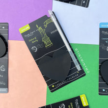 Load image into Gallery viewer, Black Stickies With Fluorescent Pens - Tinyminymo