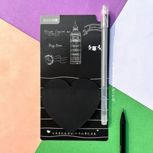 Load image into Gallery viewer, Black Stickies With Fluorescent Pens - Tinyminymo