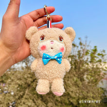 Load image into Gallery viewer, Blushing Teddy Plush 3D Keychain - Tinyminymo