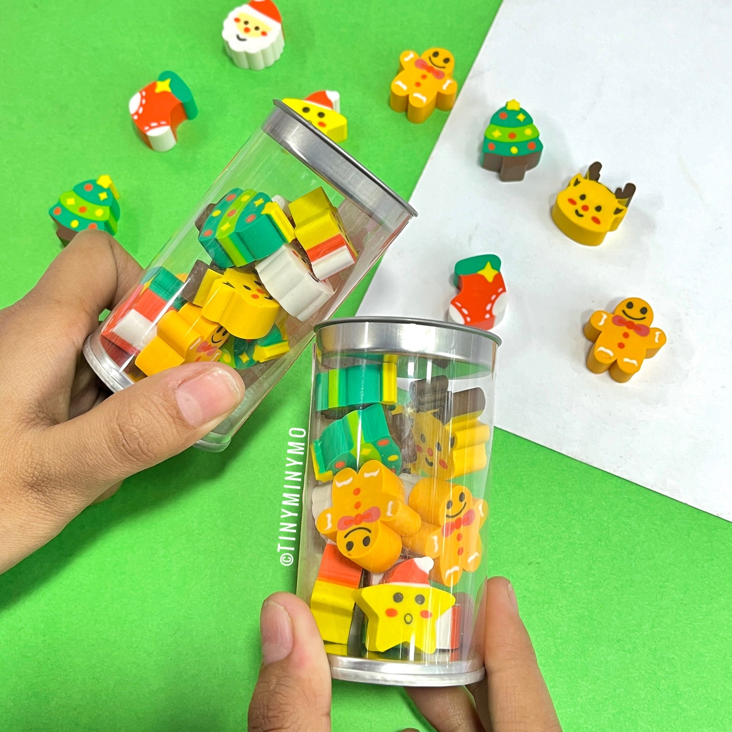 Christmas Eraser Jar - Tinyminymo
