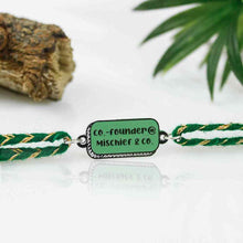 Load image into Gallery viewer, Co-Founder @ Mischief & Co. Metal Rakhi - Tinyminymo