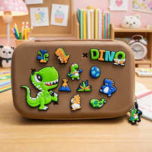 Load image into Gallery viewer, Brown Color Smiggle Pouch in Dinosaur Design - Tinyminymo