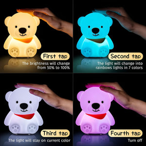 Cute Bear Silicone Night Light - Tinyminymo