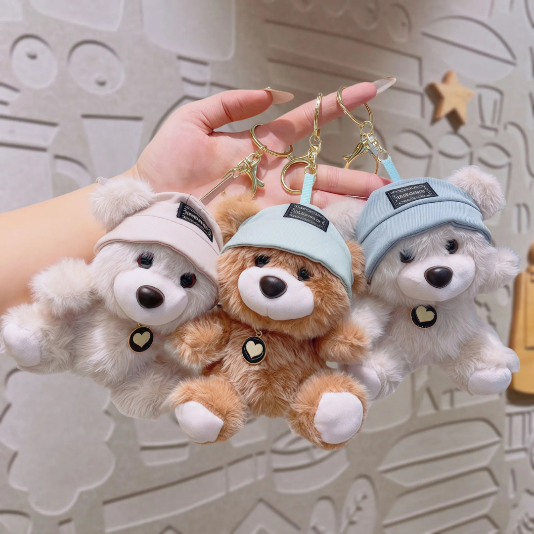 Cute Teddy Plush Keychain – Adorable Mini Plush Toy Gift for