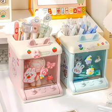 Load image into Gallery viewer, Two Cute Doll Machine Desk Organisers with Stationery Items arranged - Tinyminymo