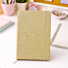 Load image into Gallery viewer, Golden Color Glitter Notebook - Tinyminymo