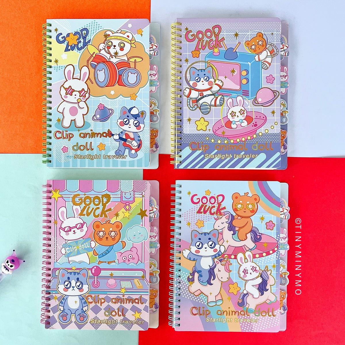 Good Luck Kawaii Animal Spiral Notebook - Tinyminymo