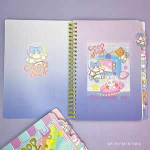 Good Luck Kawaii Animal Spiral Notebook - Tinyminymo