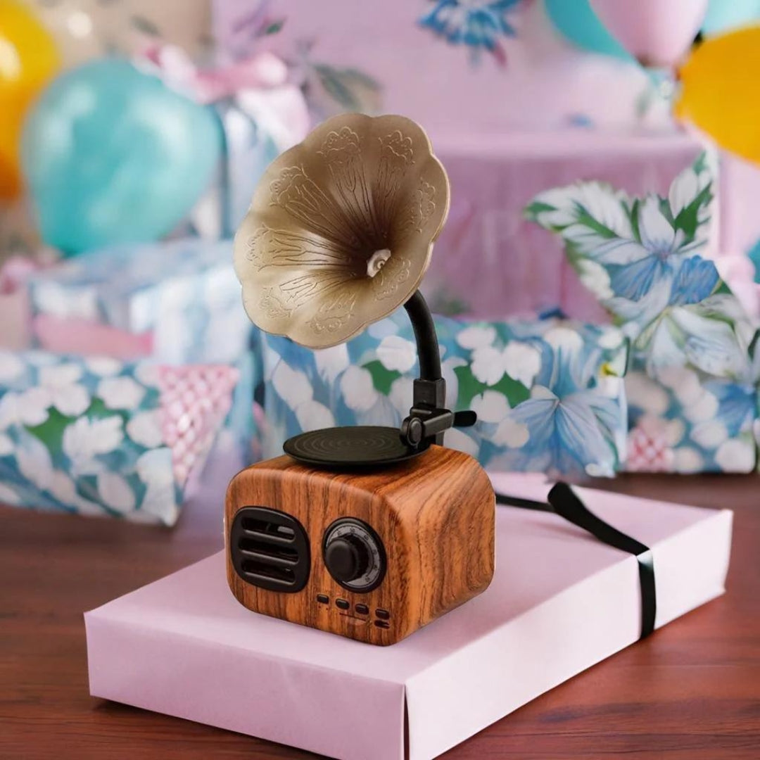 Cute Mini Gramophone Wireless Speaker Online In India