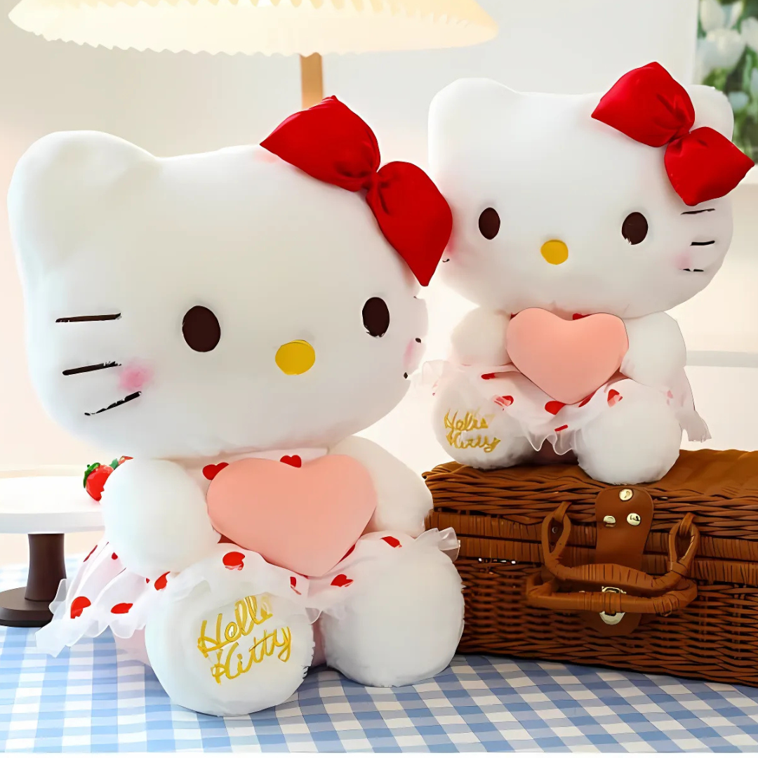 こうぴHello Kitty x Steiff ぬいぐるみ 27cm ハローキティ45周年記念、テディベアトップブランドのシュタイフ社製