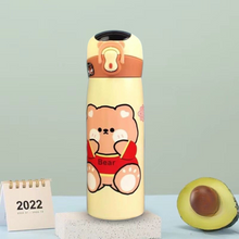 Load image into Gallery viewer, Kawaii Animal Temperature Display Sipper Bottle - Tinyminymo