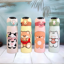 Load image into Gallery viewer, Kawaii Animal Temperature Display Sipper Bottle - Tinyminymo