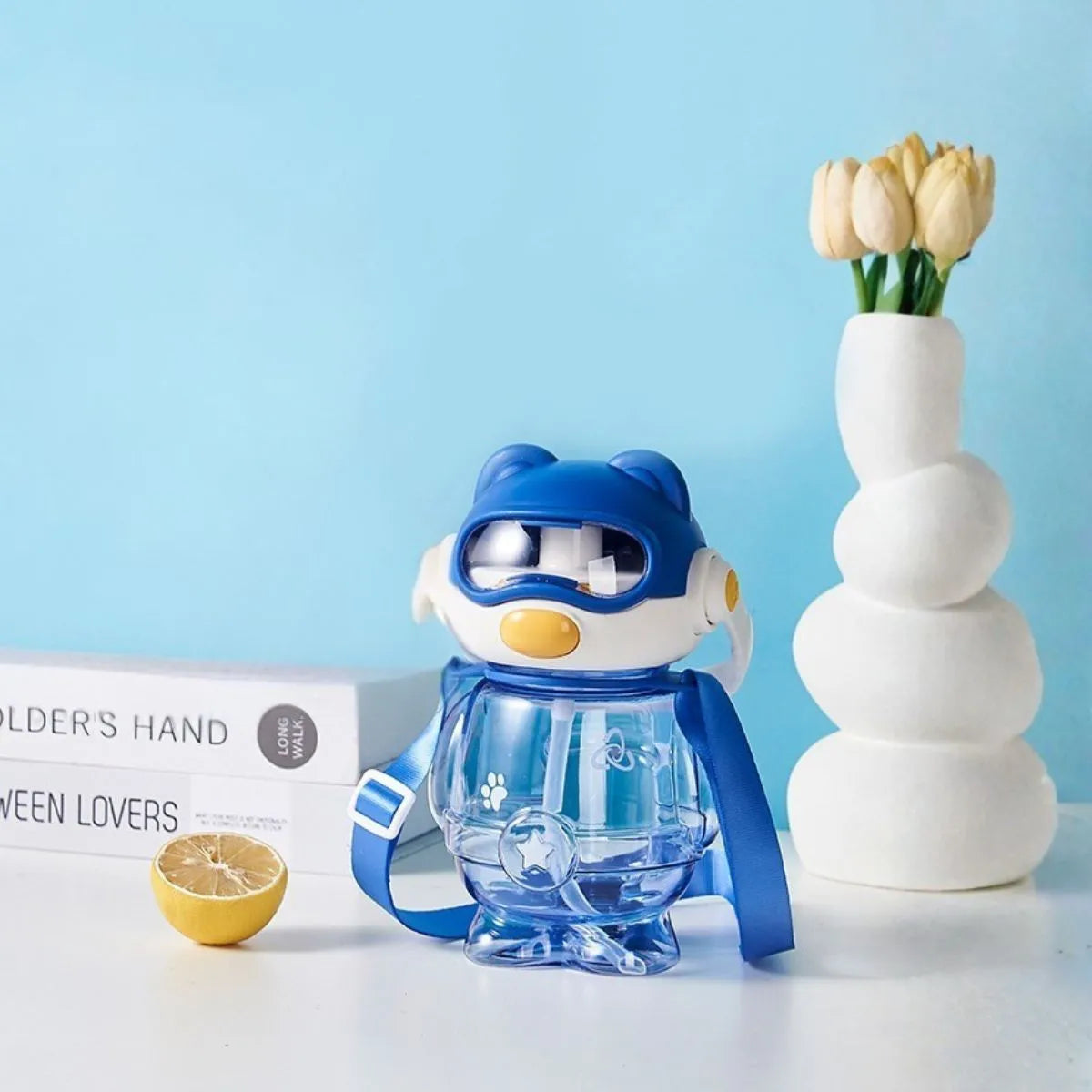 Blue Color Cartoon Water Bottle - Tinyminymo