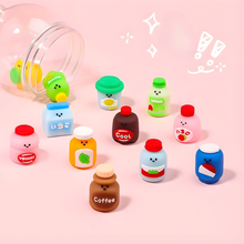 Load image into Gallery viewer, Set of Colorful Bottle Shaped Erasers - Tinyminymo
