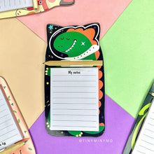 Load image into Gallery viewer, Dino - Kawaii Magnetic Notepad with Pencil - Tinyminymo