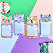 Load image into Gallery viewer, 4 Designs of Kawaii Magnetic Notepad on Colored Sheets - Tinyminymo