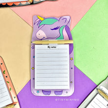 Load image into Gallery viewer, Unicorn - Kawaii Magnetic Notepad with Pencil - Tinyminymo