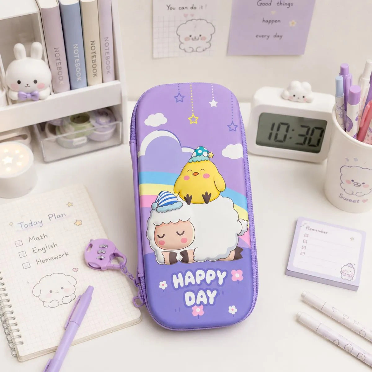 Purple Pencil Case with Mini Lock - Tinyminymo