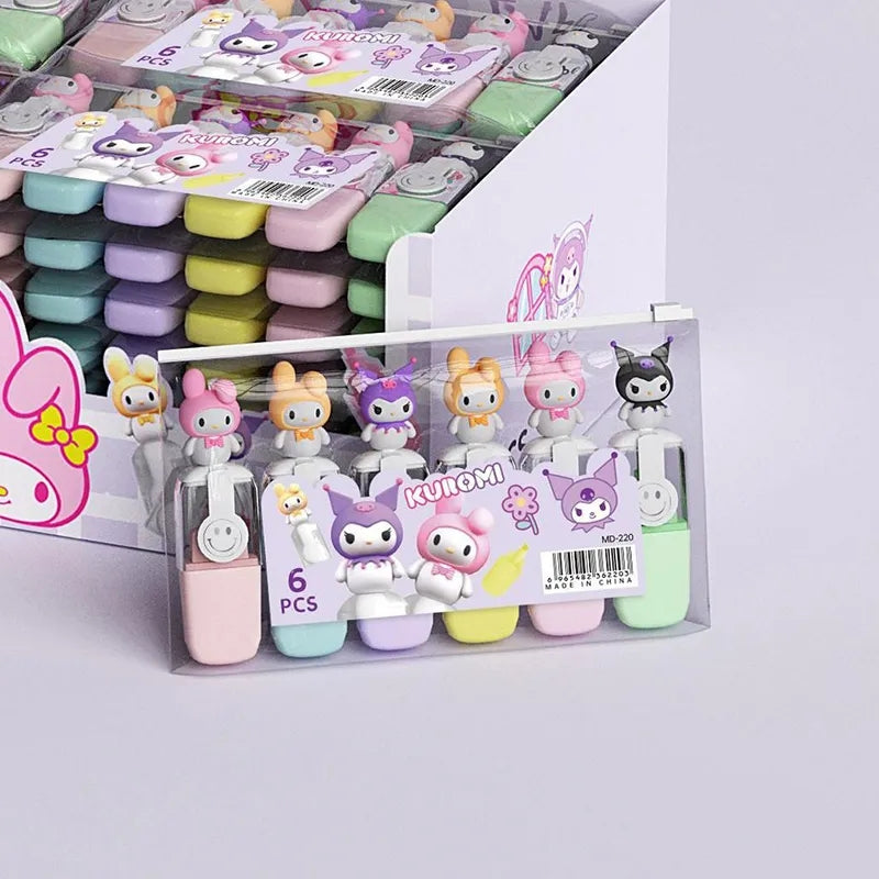 Kuromi Highlighters - Set of 6 - Tinyminymo