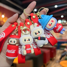 Load image into Gallery viewer, Four Different Labubu Character Keychains in Coca-Cola Design - Tinyminymo