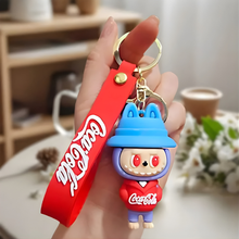 Load image into Gallery viewer, Labubu Character Wearing a Blue Hat and Red Coca-Cola Sweatshirt - Tinyminymo