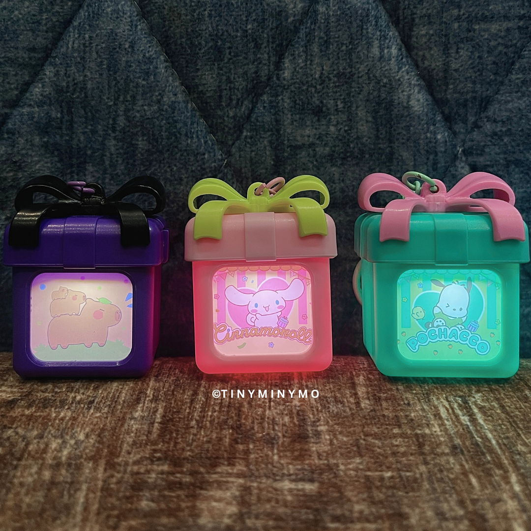 Glowing Light Up Kawaii Keychain in Three Different Colors - Tinyminymo