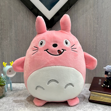 Load image into Gallery viewer, Pink plush Totoro Soft Toy with a happy expression on a surface with a neutral background - Tinyminymo