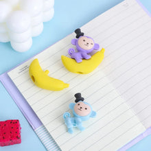Load image into Gallery viewer, Monkey on Banana Eraser Cum Pencil Topper - Tinyminymo