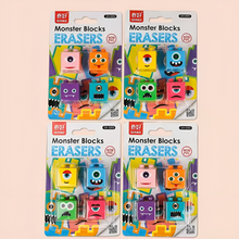 Load image into Gallery viewer, Monster Block Erasers - Set of 4 - Tinyminymo