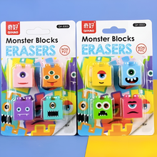 Load image into Gallery viewer, Monster Block Erasers - Set of 4 - Tinyminymo