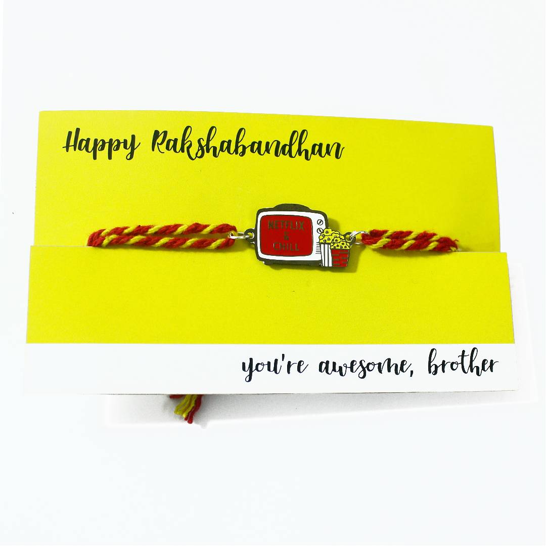 Netflix & Chill Metal Rakhi - Tinyminymo