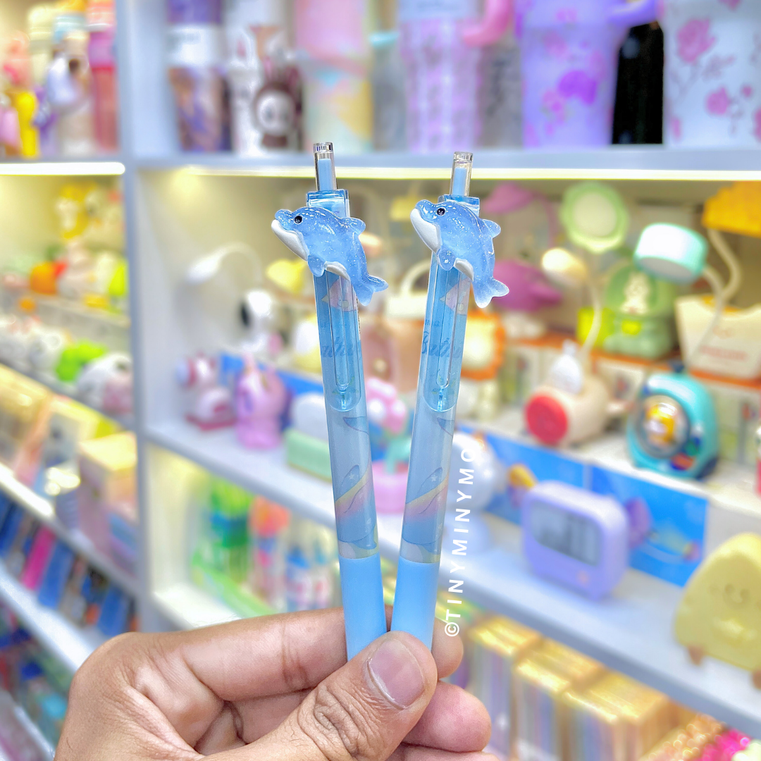 Dolphin Design of Ocean World Gel Pen in Front of Store Shelf - Tinyminymo