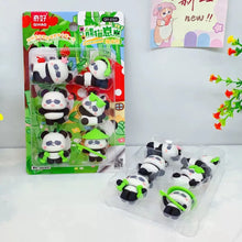 Load image into Gallery viewer, Six Panda Mini Erasers in a Set - Tinyminymo