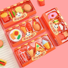 Load image into Gallery viewer, Panda Fast Food Erasers - Set of 4 -Tinyminymo