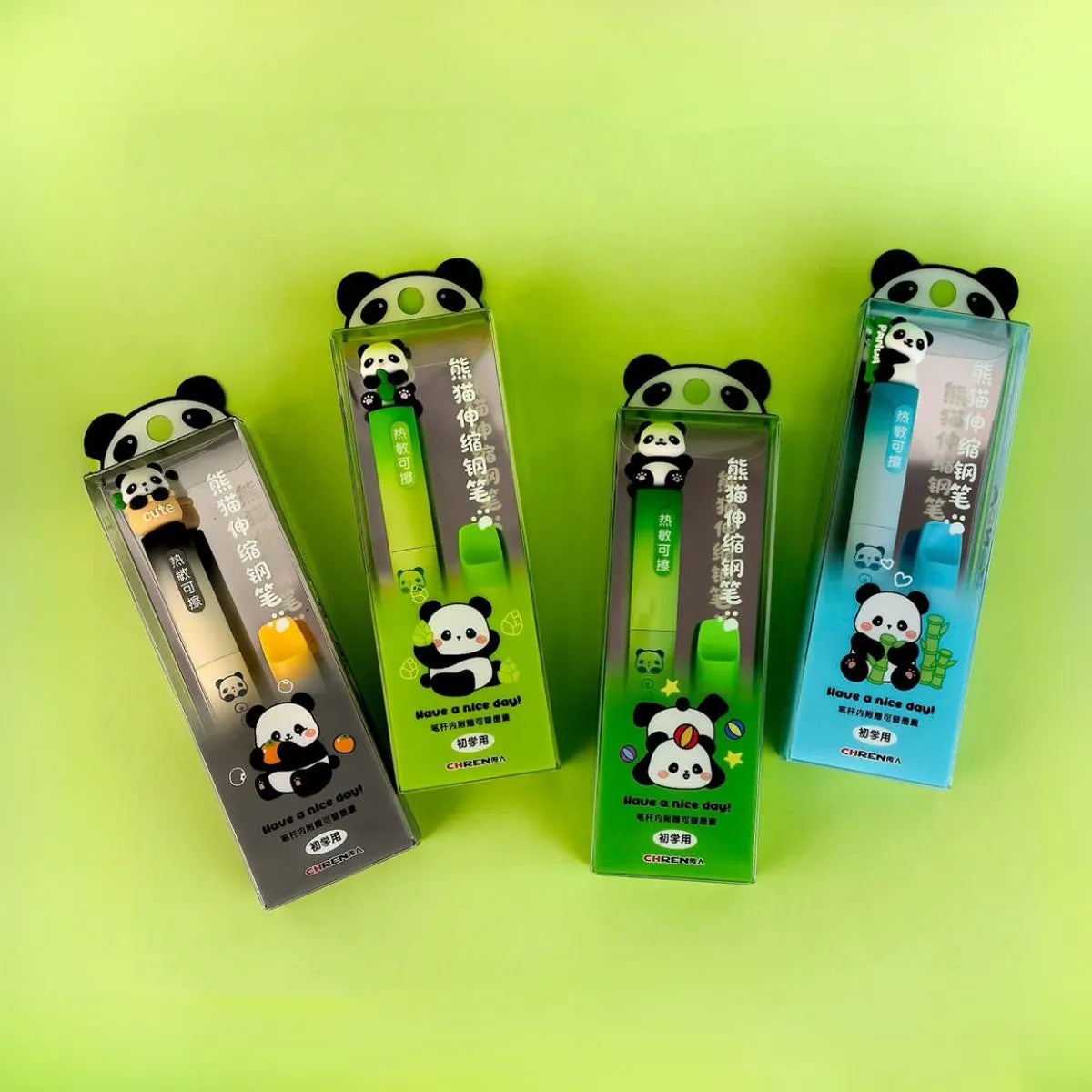 Four Panda-Themed Pen Sets - Tinyminymo