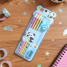 Load image into Gallery viewer, Blue Color Panda Pencil Set - Tinyminymo