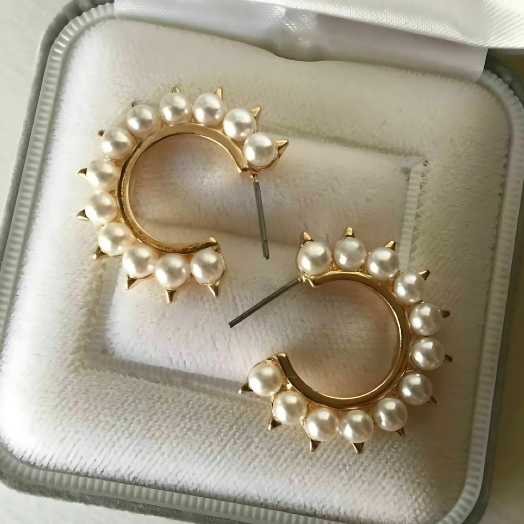 Pearl and Spike Hoop Earring - Tinyminymo