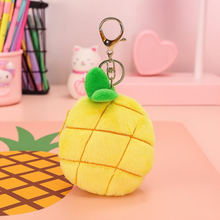 Load image into Gallery viewer, Plush Pineapple Keychain with Bunny Peek-a-boo Design - Tinyminymo