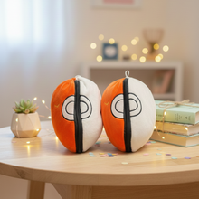 Load image into Gallery viewer, Peek-a-boo Soft Toy, Orange Pokeball - Tinyminymo