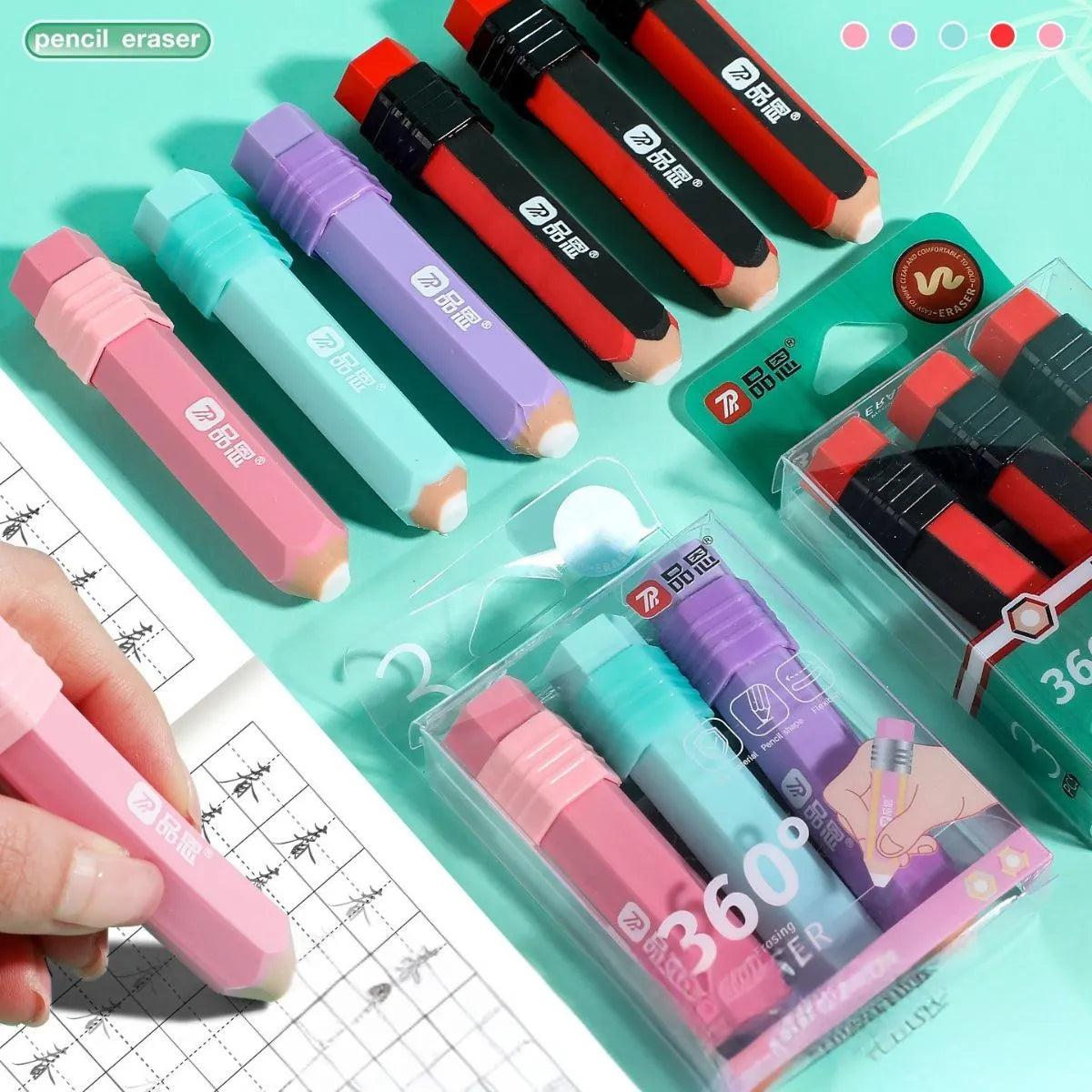 Three Sets of Pencil Shaped Erasers - Tinyminymo