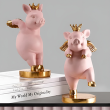 Load image into Gallery viewer, Piggy with Golden Wings Figure - Tinyminymo