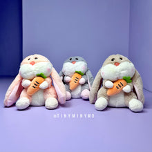 Load image into Gallery viewer, Plush Bunny with Carrot Keychain - Tinyminymo