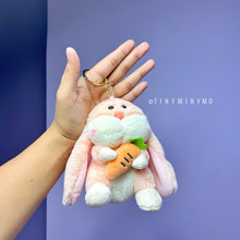 Load image into Gallery viewer, Plush Bunny with Carrot Keychain - Tinyminymo