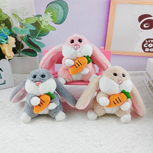 Load image into Gallery viewer, Plush Bunny with Carrot Keychain - Tinyminymo